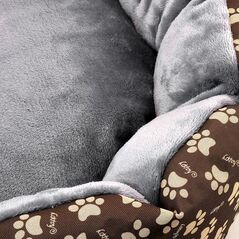 Culcus moale cu perna, pentru caine/pisica, culoare gri, impermeabil, baza antiderapanta, 50 cm 359561
