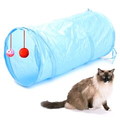 Jucarie pentru pisica de tip Tunel, lungime 50 cm, culoare albastru 359682