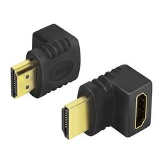 ADAPTOR video LOGILINK, HDMI (T) la HDMI (M), conectori auriti, in unghi de 90 grade, rezolutie maxima 4K UHD (3840 x 2160) la 30 Hz, negru, "AH0007" (timbru verde 0.08 lei) 392252