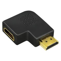 ADAPTOR video LOGILINK, HDMI (T) la HDMI (M), conectori auriti, in unghi de 90 grade, rezolutie maxima 4K UHD (3840 x 2160) la 30 Hz, negru, "AH0008" (timbru verde 0.08 lei) 392253
