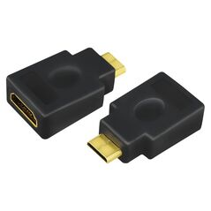 ADAPTOR video LOGILINK, Mini-HDMI (Type C)(T) la HDMI (M), conectori auriti, rezolutie maxima 4K UHD (3840 x 2160) la 30 Hz, negru, "AH0009" (timbru verde 0.08 lei) 392254