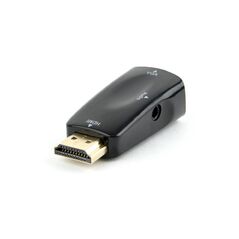 ADAPTOR video GEMBIRD, splitter HDMI (T) la VGA (M) + Jack 3.5mm (T), rezolutie maxima Full HD (1920 x 1080) la 60Hz, cablu audio 3.5 mm jack, black, "AB-HDMI-VGA-02" (timbru verde 0.08 lei) 393529