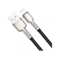CABLU alimentare si date Baseus Cafule Metal, Fast Charging Data Cable pt. smartphone, USB la Lightning Iphone 2.4A, braided, 0.25m, negru "CALJK-01" (timbru verde 0.08 lei) - 6953156202238 395213