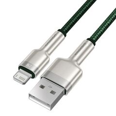 CABLU alimentare si date Baseus Cafule Metal, Fast Charging Data Cable pt. smartphone, USB la Lightning Iphone 2.4A, braided, 2m, verde "CALJK-B06" (timbru verde 0.08 lei) - 6953156202313 395221