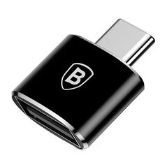 ADAPTOR Baseus Mini OTG, USB Type-C(T) to USB 2.0(M), corp metalic, negru "CATOTG-01" (timbru verde 0.18 lei) - 6953156263512 395931