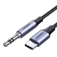 CABLU ADAPTOR Ugreen, "AV143", USB Type-C(T) to Jack 3.5mm(T), lungime 1m, gri "30633" (timbru verde 0.08 lei) - 6957303836338 396948