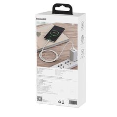 CABLU alimentare si date Baseus Cafule Metal, Fast Charging Data Cable pt. smartphone, USB la USB Type-C 66W, 2m, alb "CAKF000202" (timbru verde 0.18 lei) - 6953156209787 397989