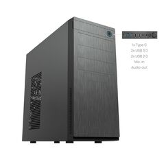 CARCASE Chieftec, "Elox" middle tower Black, 2xUSB 3.0,2x USB 2.0,1x USB typeC , "HC-10B-OP" 399925