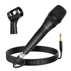 Microfon OneOdio, cu fir, conectare prin Jack 6.35 mm, sensibilitate -53±2dB, impedanta 450 Ohm, metal, negru, "ON55" (timbru verde 0.18lei) 401283