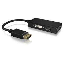 CABLU video Icy Box 3-in1 DP la HDMI, DVI-D, VGA, 4K la 30Hz, negru, "IB-AC1031" (timbru verde 0.08 lei) 404286