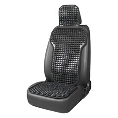 Husa scaun auto cu bile de masaj, suport lombar si tetiera, dimensiuni 126 x 44 cm, culoare Neagra 405616