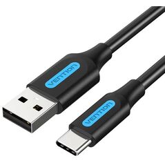 Cablu alimentare si date Vention, USB 2.0 (T) la USB Type-C (T), 2m rata transfer 480 Mbps, invelis PVC, negru, "COKBH" (timbru verde 0.18 lei) - 6922794748668