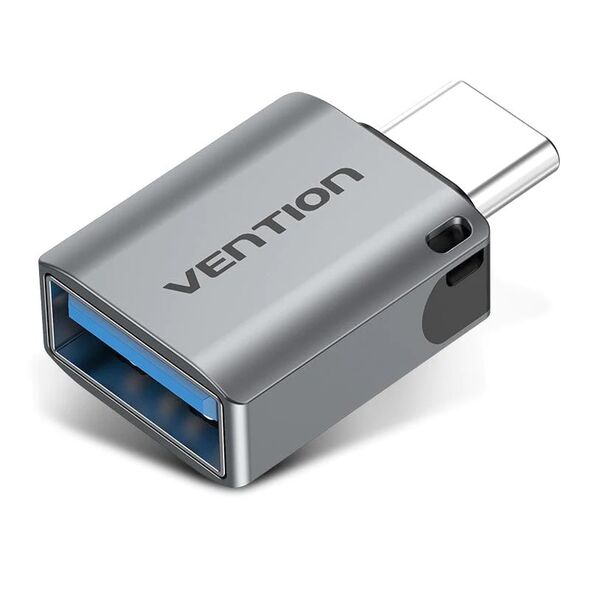 Adaptor USB OTG Vention, USB Type-C (T) la USB 3.2 gen 1 (M),  rata transfer 5 Gbps, invelis aliaj Al, gri, "CDQH0" (timbru verde 0.03 lei) - 6922794749115 406176