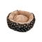 Culcus moale cu perna, pentru caine/pisica, culoare maro-raiat, impermeabil, baza antiderapanta, 50 cm 359558