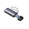 CARD READER extern Baseus Lite, interfata USB 3.0, citeste/scrie: SD, microSD viteza pana la 480Mbps,  suporta carduri maxim 512 GB, metalic, gri "WKQX060013" (timbru verde 0.03 lei) - 6932172608194 398023